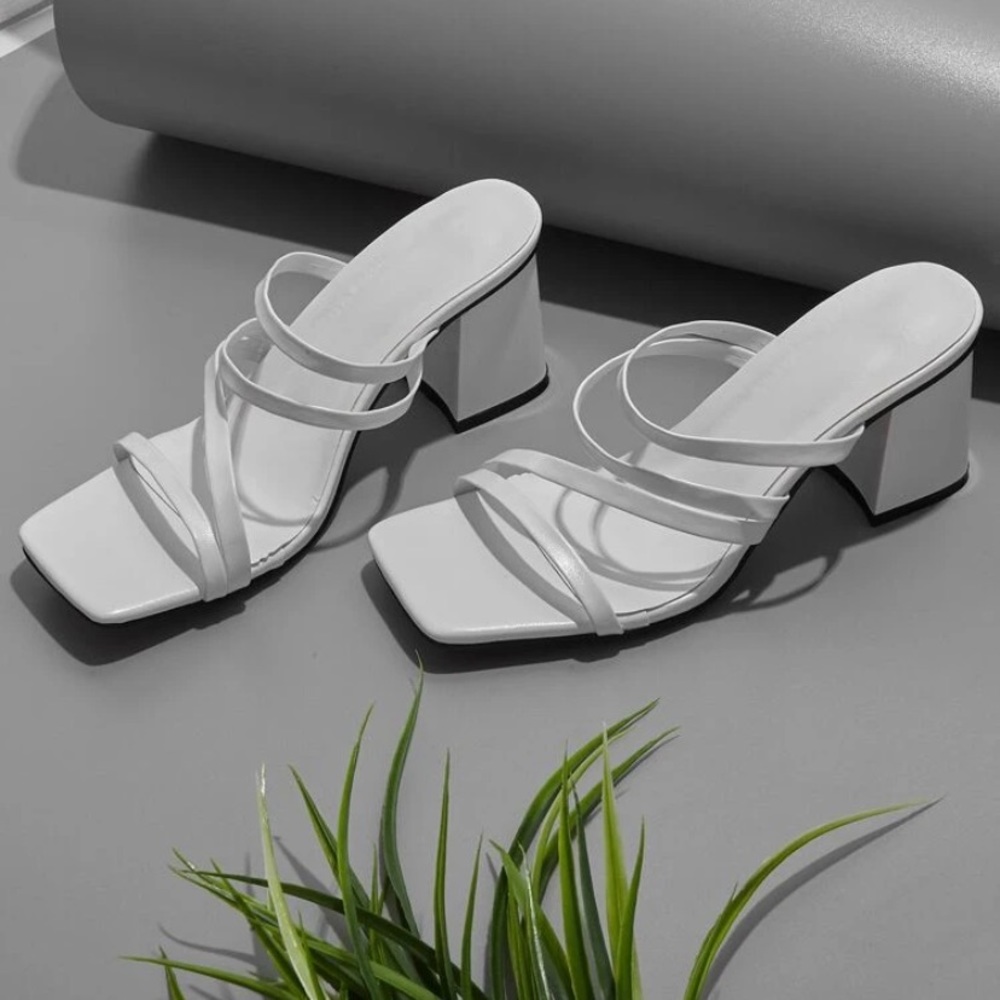 Thin strapped chunky heels